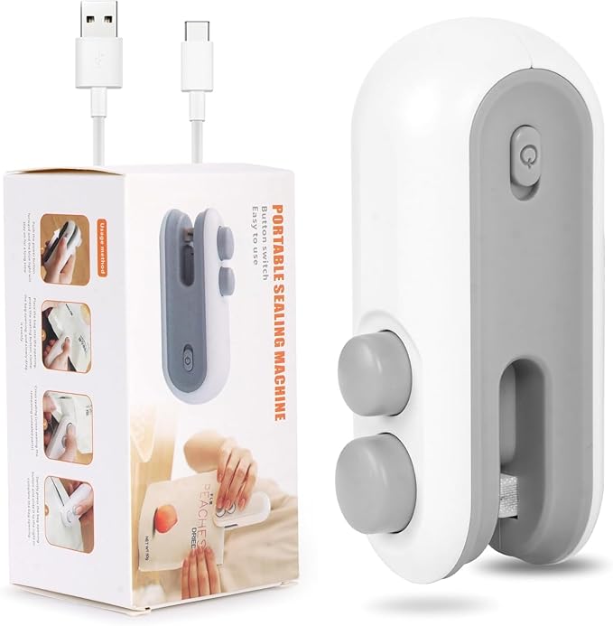 2-in-1 Portable Mini Bag Sealer – USB Rechargeable Heat Sealing & Cutting Machine