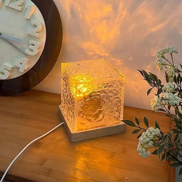 Rotating Water Ripple Night Light – LED Aura Projector Lamp